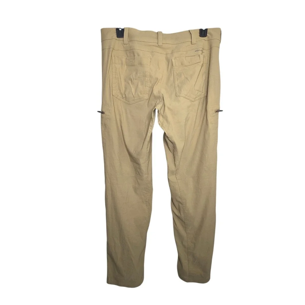 Eddie Bauer Mens Tan Nylon First Ascent Guide Pants 36x34 Cargo Hiking Outdoor